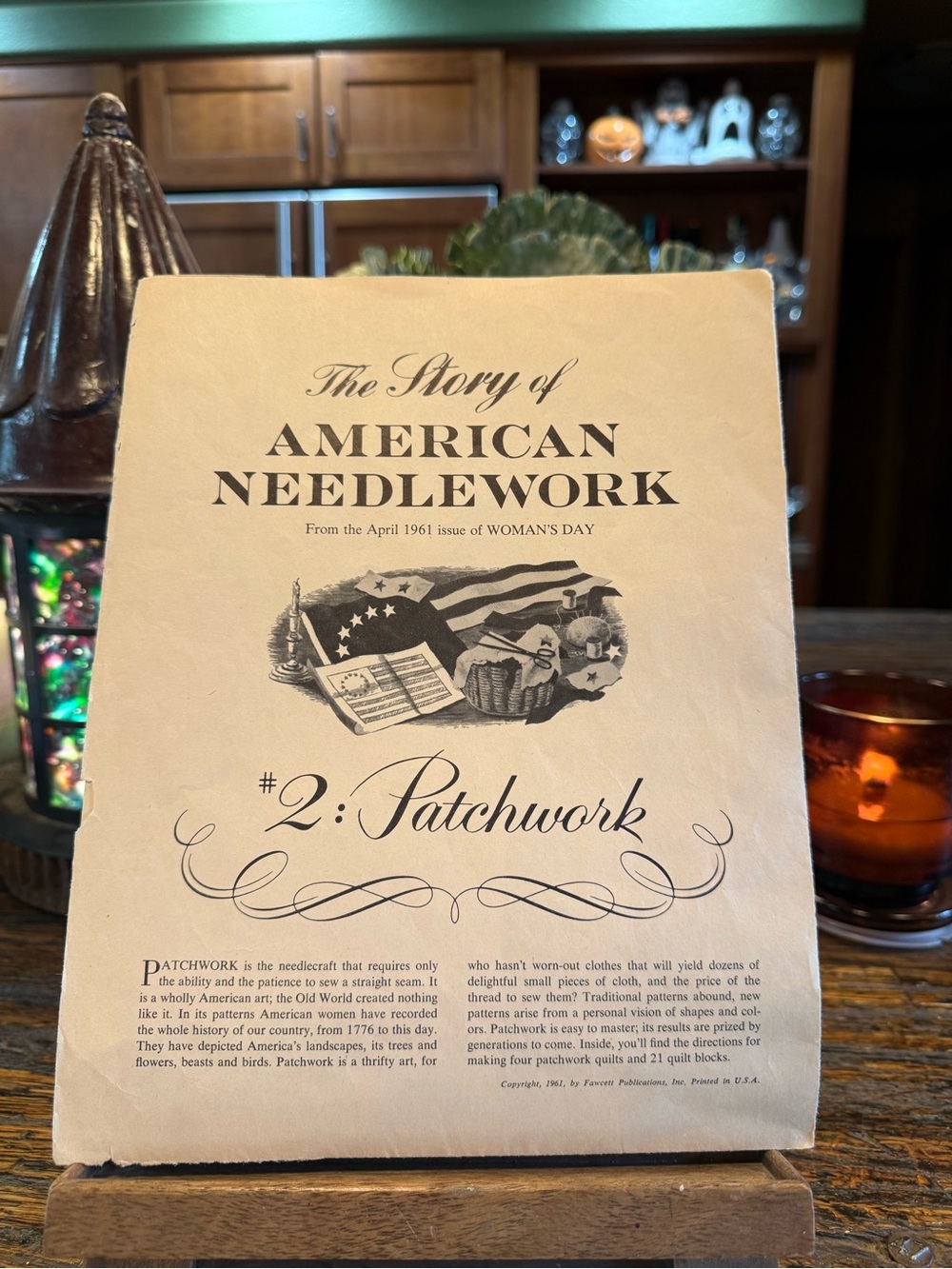 The Story of American Needlework #2 Patchwork from 1961 Star of Bethlehem Quilt